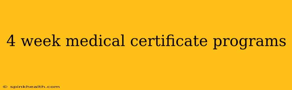 4 week medical certificate programs