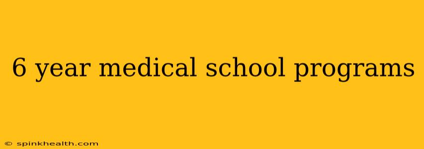 6 year medical school programs