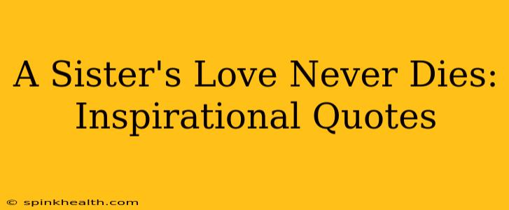 A Sister's Love Never Dies: Inspirational Quotes