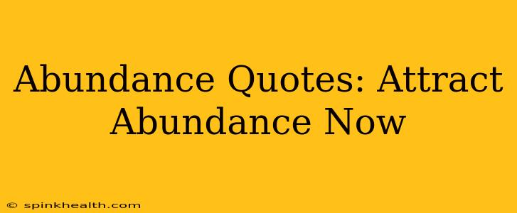 Abundance Quotes: Attract Abundance Now