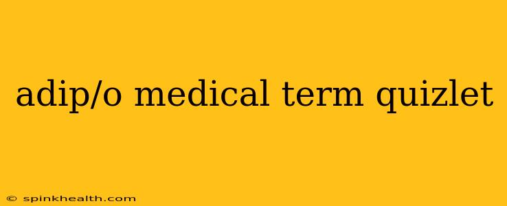 adip/o medical term quizlet