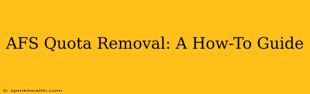 AFS Quota Removal: A How-To Guide