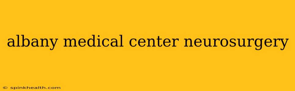 albany medical center neurosurgery