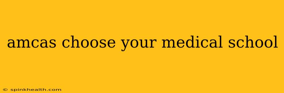amcas choose your medical school