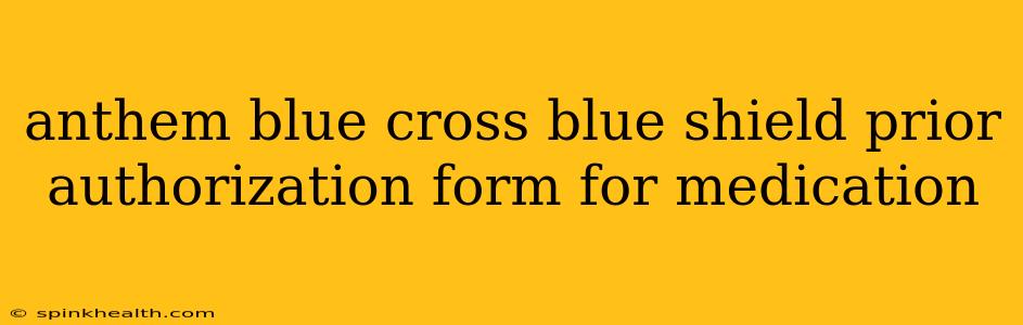 anthem blue cross blue shield prior authorization form for medication