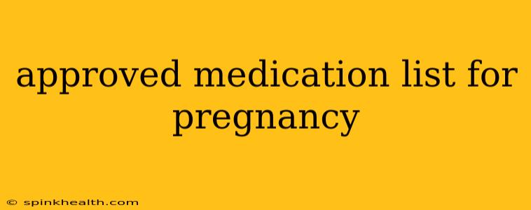 approved medication list for pregnancy