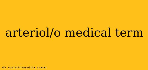 arteriol/o medical term