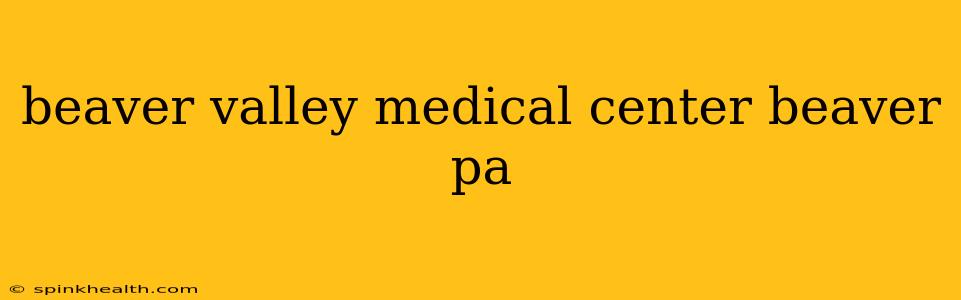 beaver valley medical center beaver pa