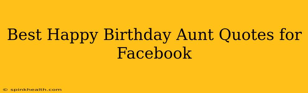 Best Happy Birthday Aunt Quotes for Facebook