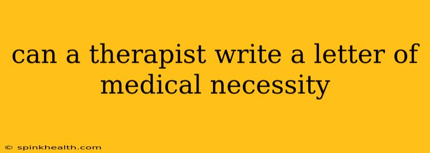 can a therapist write a letter of medical necessity