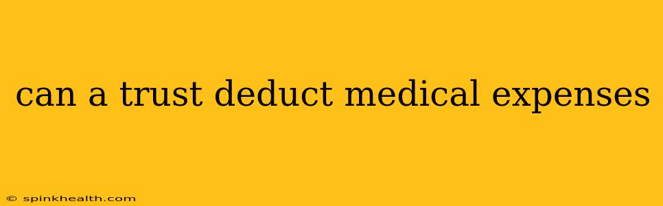 can a trust deduct medical expenses