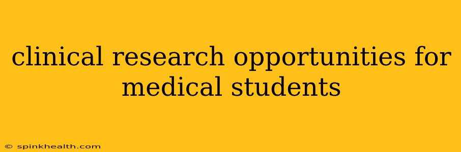 clinical research opportunities for medical students
