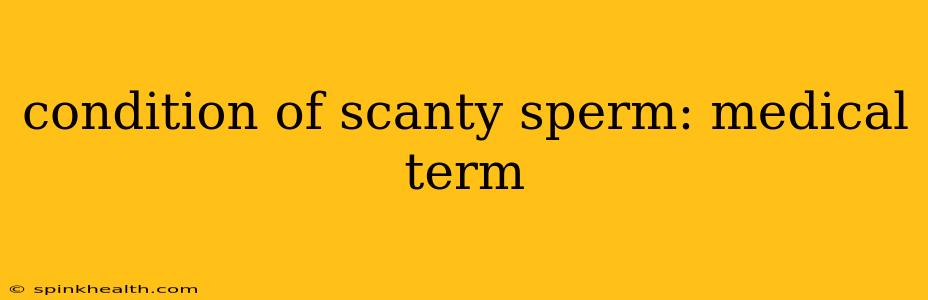condition of scanty sperm: medical term