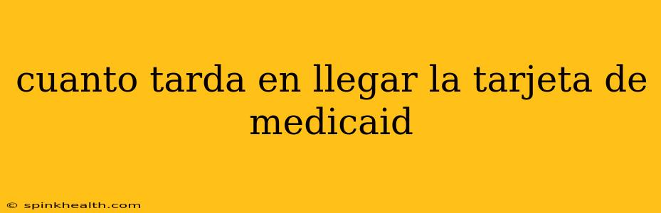 cuanto tarda en llegar la tarjeta de medicaid