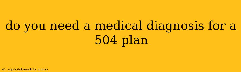 do you need a medical diagnosis for a 504 plan