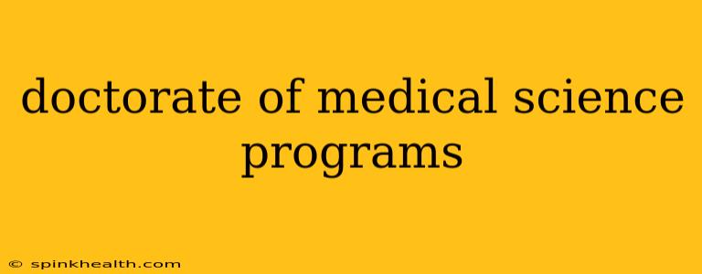 doctorate of medical science programs
