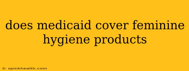 does medicaid cover feminine hygiene products
