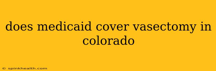 does medicaid cover vasectomy in colorado