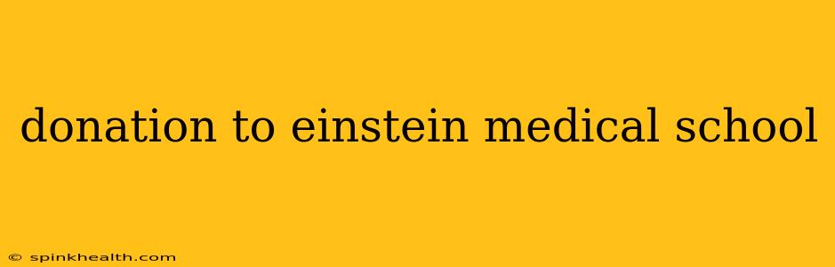 donation to einstein medical school