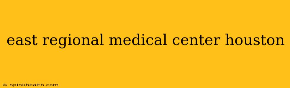 east regional medical center houston