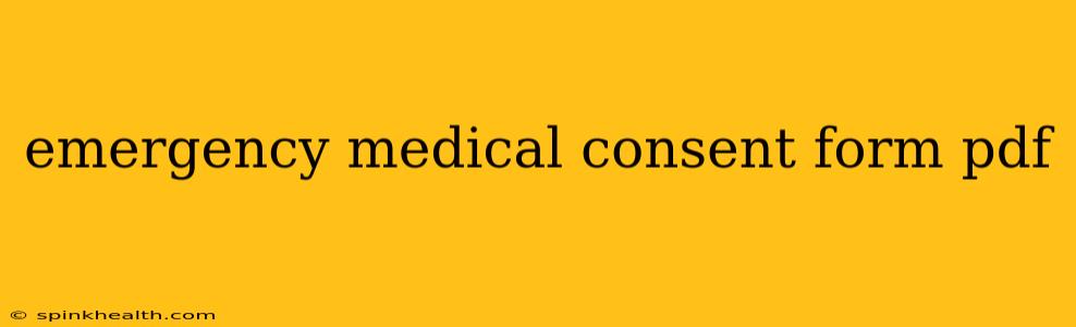 emergency medical consent form pdf