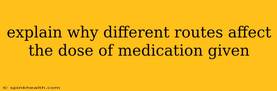 explain why different routes affect the dose of medication given