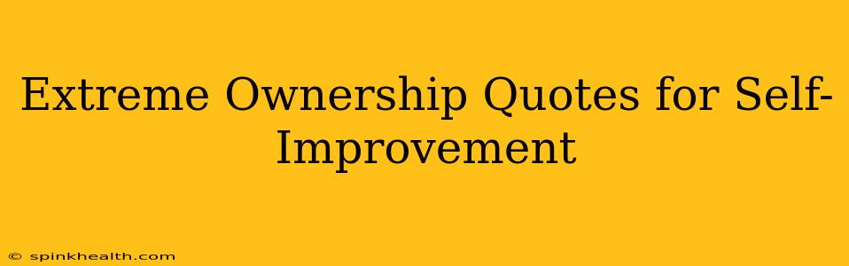 Extreme Ownership Quotes for Self-Improvement