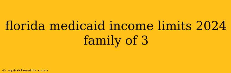 florida medicaid income limits 2024 family of 3