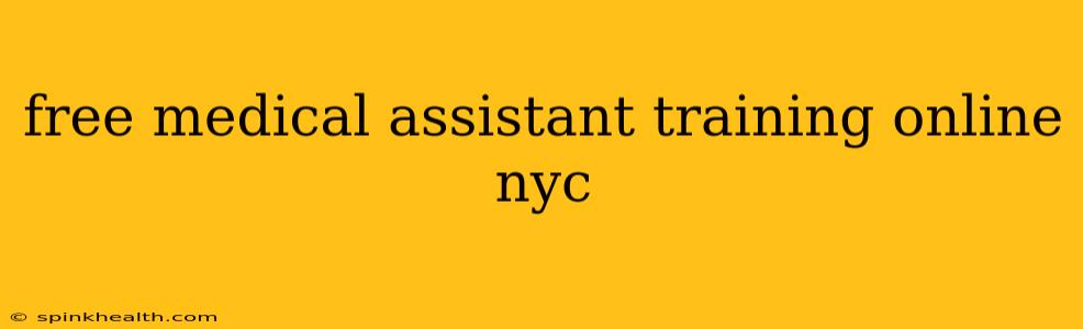 free medical assistant training online nyc
