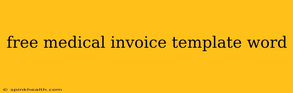 free medical invoice template word