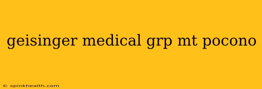 geisinger medical grp mt pocono