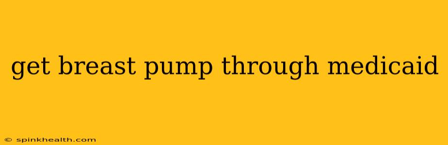get breast pump through medicaid