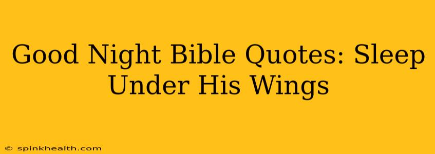 Good Night Bible Quotes: Sleep Under His Wings