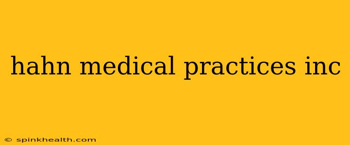 hahn medical practices inc