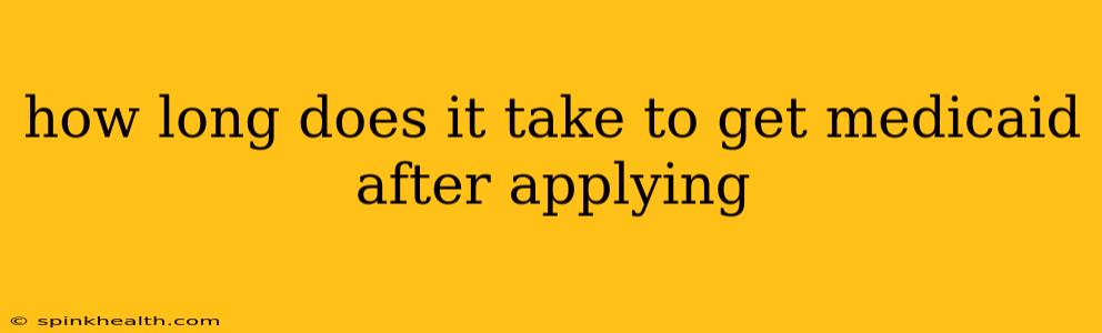 how long does it take to get medicaid after applying