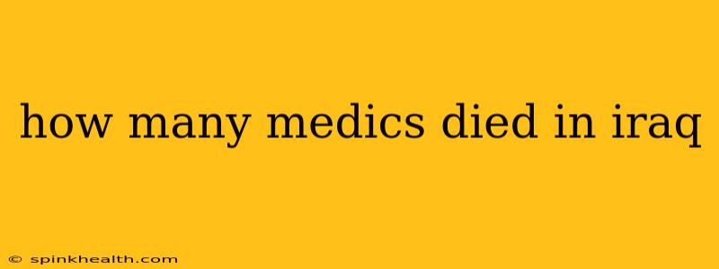 how many medics died in iraq