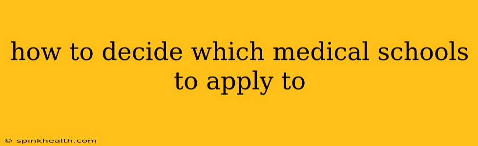 how to decide which medical schools to apply to