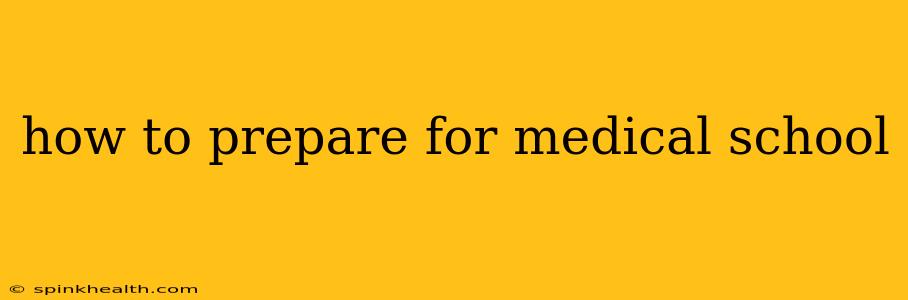 how to prepare for medical school