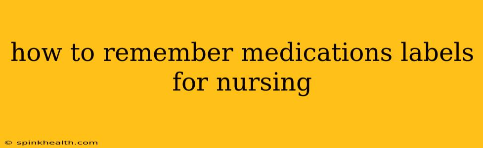 how to remember medications labels for nursing