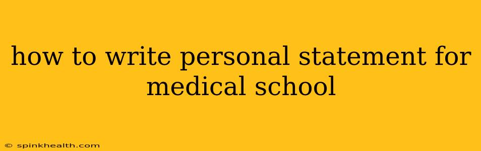 how to write personal statement for medical school