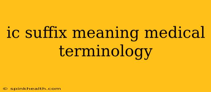 ic suffix meaning medical terminology