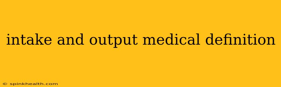 intake and output medical definition
