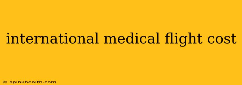 international medical flight cost
