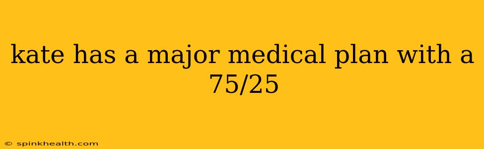 kate has a major medical plan with a 75/25