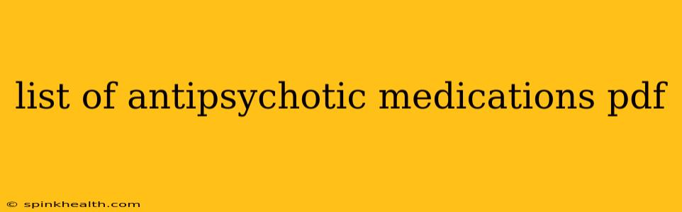 list of antipsychotic medications pdf