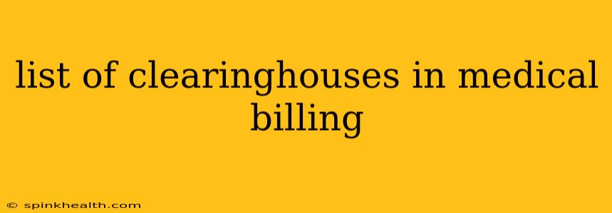 list of clearinghouses in medical billing
