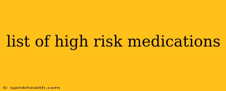 list of high risk medications