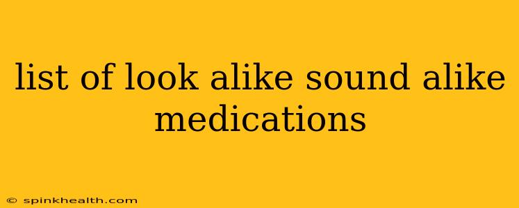 list of look alike sound alike medications