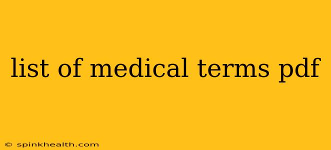 list of medical terms pdf