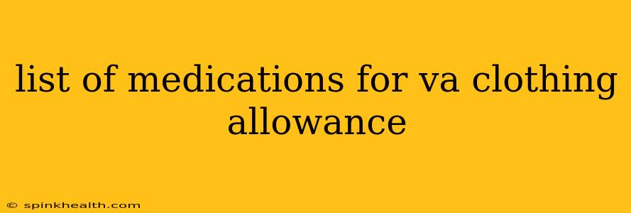 list of medications for va clothing allowance